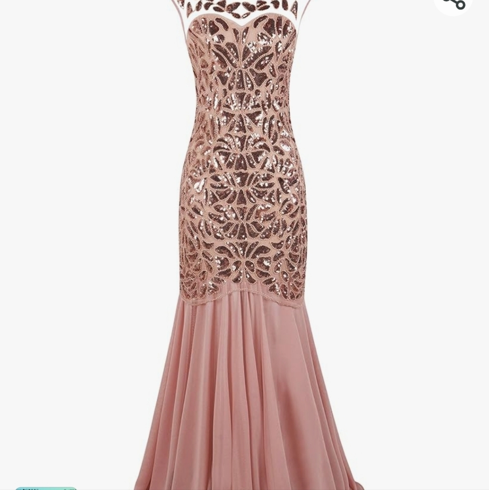 PrettyGuide Women's 1920s Black Sequin Gatsby Maxi Long Evening Prom Dress 18-20